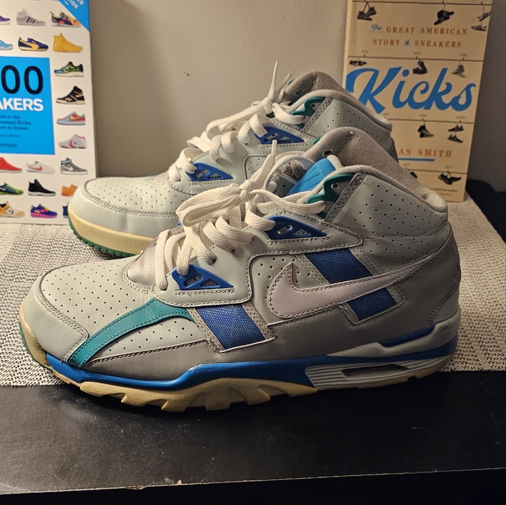 Nike Air Trainer SC High Sneakers - Gray and Blue